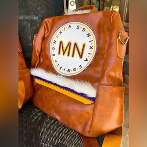Minnesota Vikings Leather Backpack Purse